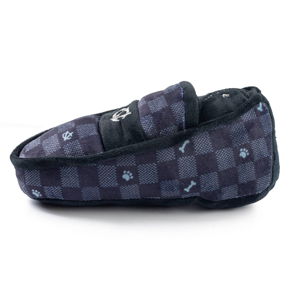 Black Checker Chewy Vuiton Loafer Squeaker Pet Toy