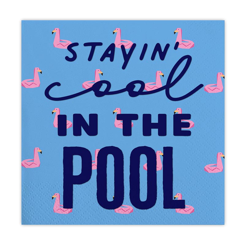 Stayin' Cool In The Pool Cocktail Napkins - Just Fabulous Palm Springs