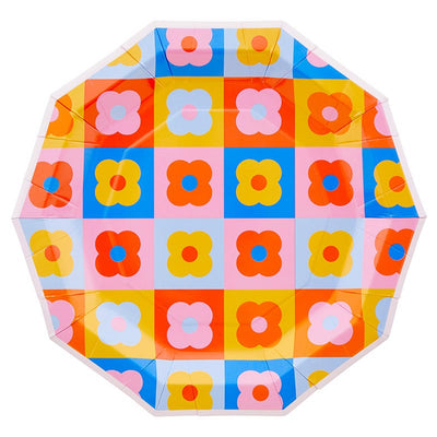 Retro Flower Paper Plate