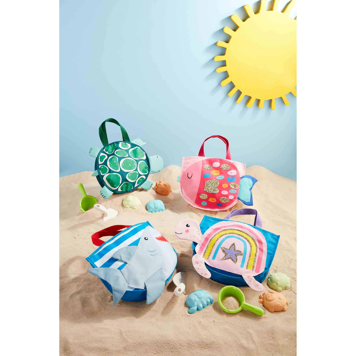 Sequin Turtle Sand Toy Tote Set