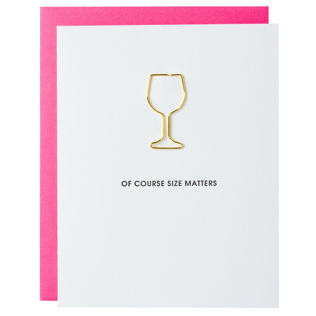 Of Course Size Matters Blank Letter Press Card