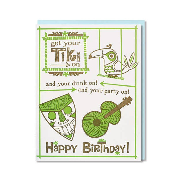 Tiki Birthday Card