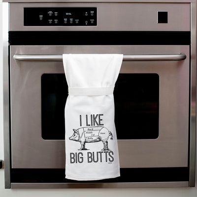 I Like Big Butts Flour Sack Kitchen Towel - White