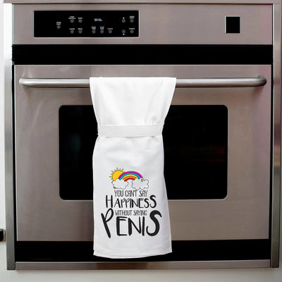 You Can't Say Happiness Tea Towel towel