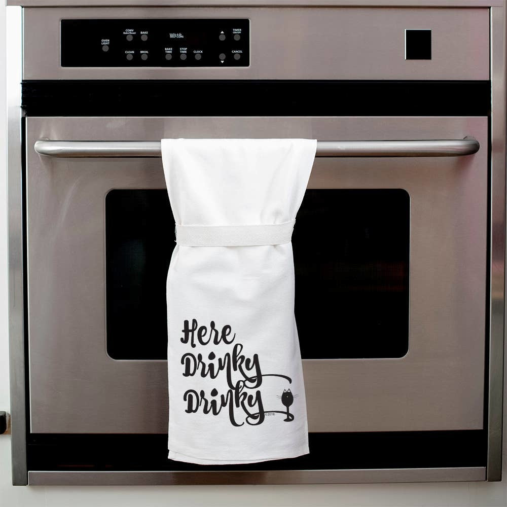 Here Drinky Drinky Tea Towel towel