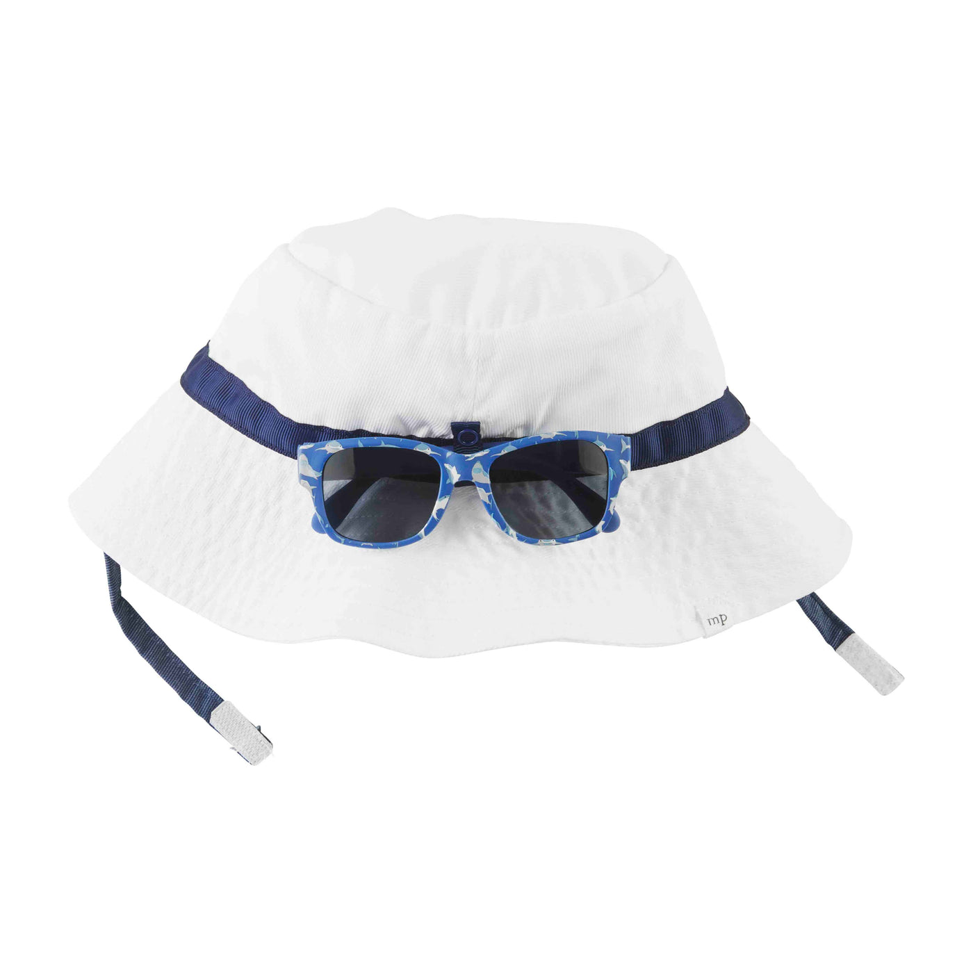 Toddler White Sun Hat And Sunglasses Set