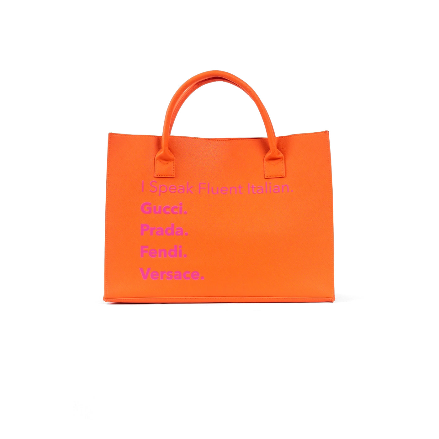 Fluent Italian Vegan Leather Tote Bag - Tangerine