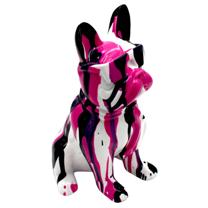 Pink Graffiti French Bulldog With Glasses - 8" Tall