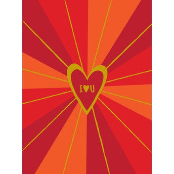 Valentine I Heart U Sun greeting card