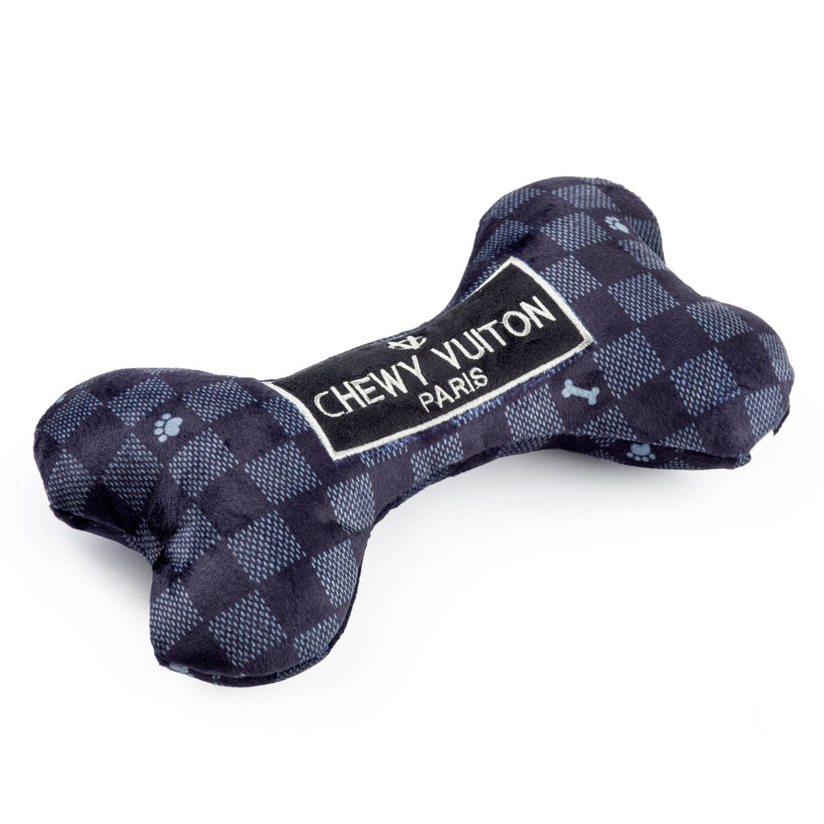 Black Checker Chewy Vuiton Bone Toy - Extra Large