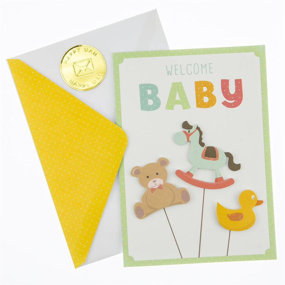 Baby Animals New Baby Handmade Card