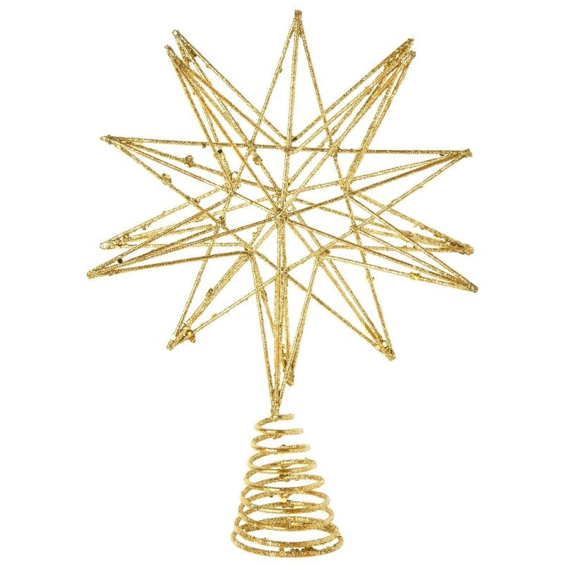 Gold Glitter Metal 3D Star Tree Topper