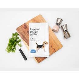 Beagle Every Meal Kitchen Tea Towel