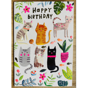 Happy Birthday Cats Birthday Card - Just Fabulous Palm Springs