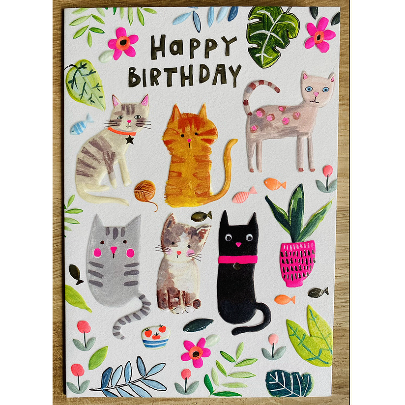 Happy Birthday Cats Birthday Card - Just Fabulous Palm Springs