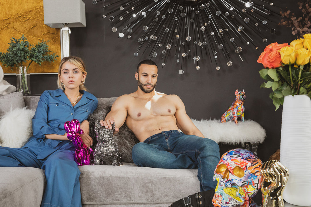 Ceramic Dog Bank  - Hot Pink 12"