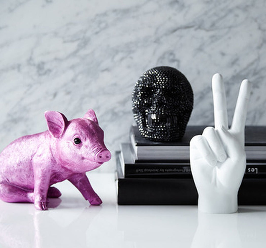 Pink Chrome Piggy Standing - 9.5" long