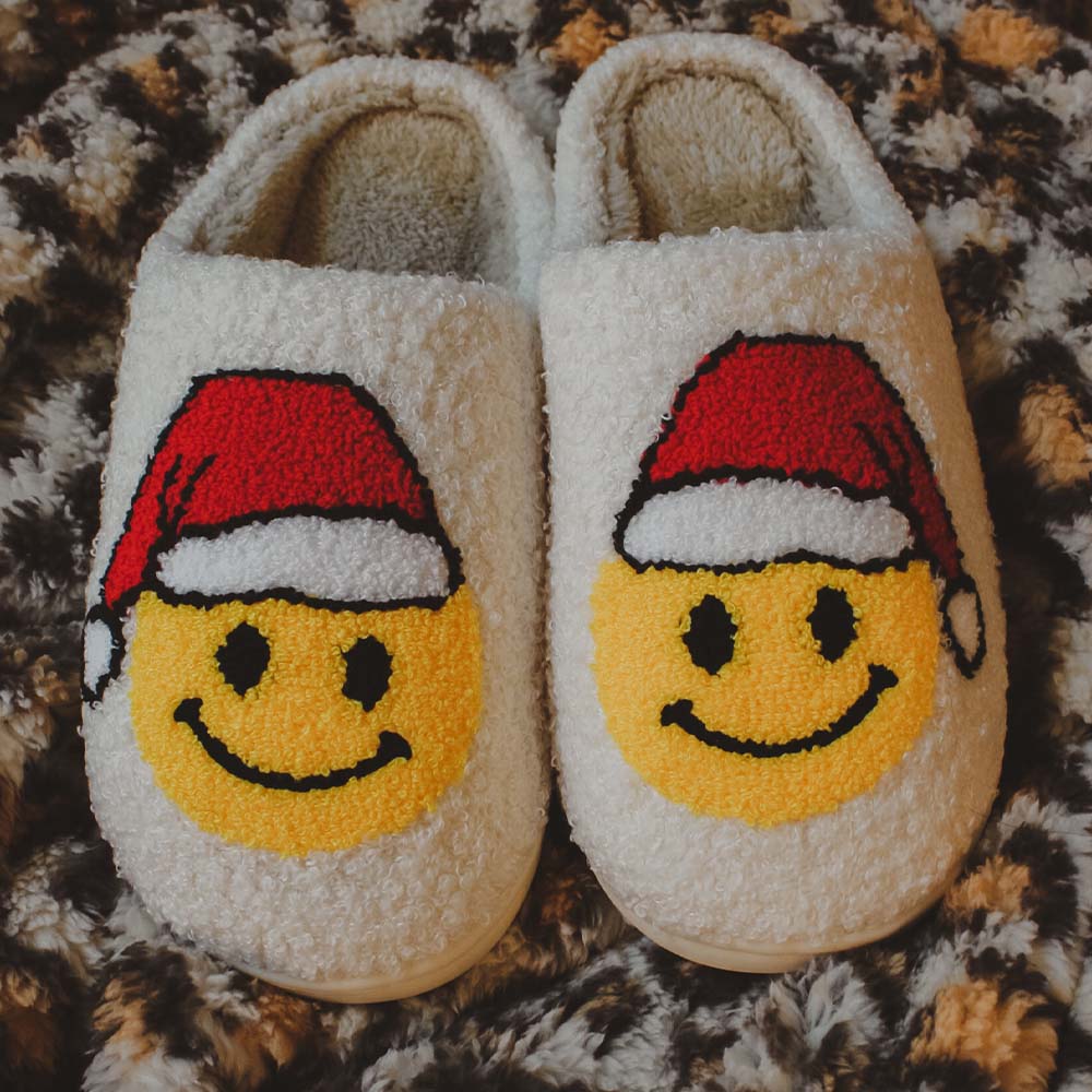 Santa Happy Face Slippers - Small/Medium