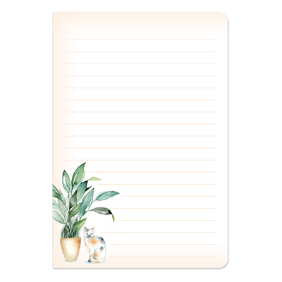 Calico Cat & Houseplants Soft Cover Bungee Journal