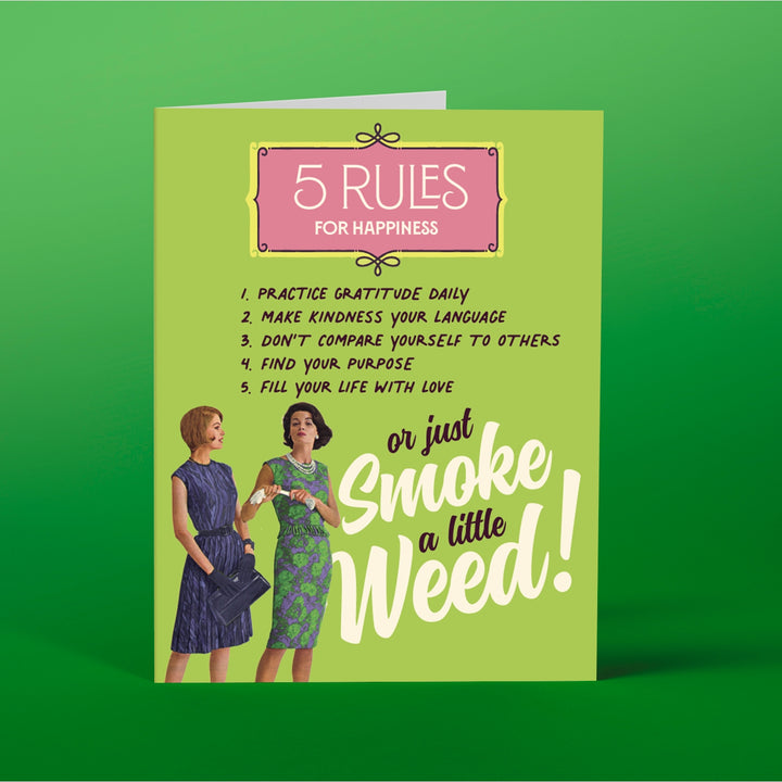 5 Rules for Happiness Greeting Card