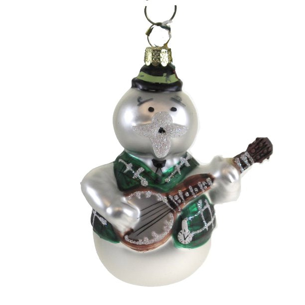 Retro Rudolph Characters Glass Ornament - Snowman