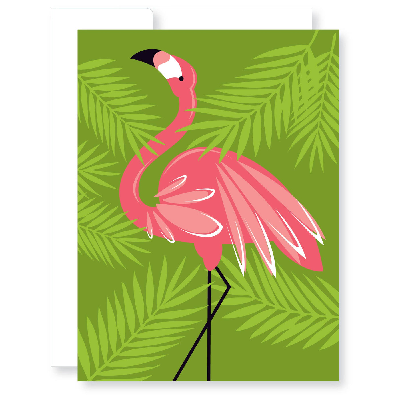 Flamingo Palm Trees Get Well Greeting Card