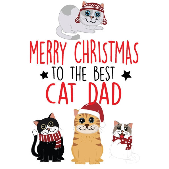 Merry Christmas Best Cat Dad Christmas Card