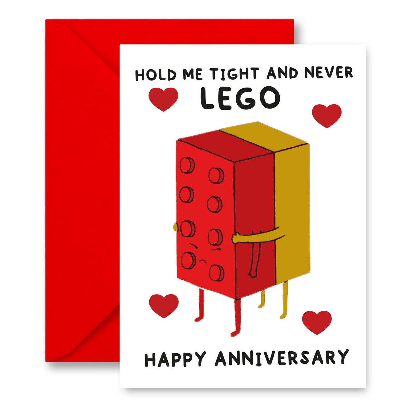 Hold Me Tight And Never Lego Anniversary Greeting Card