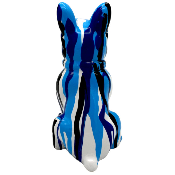 Blue Graffiti French Bulldog With Glasses - 8" Tall