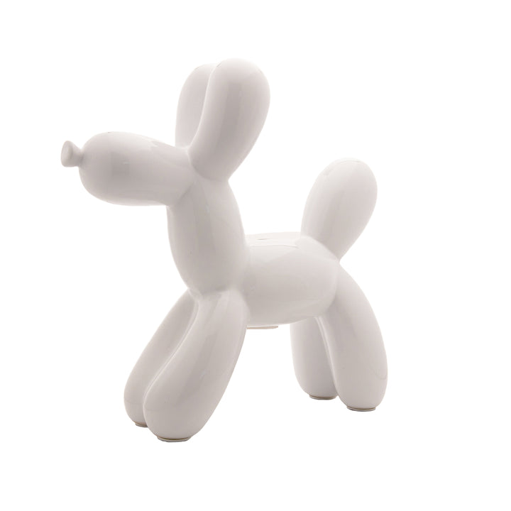 Ceramic Dog Bank - White 12"