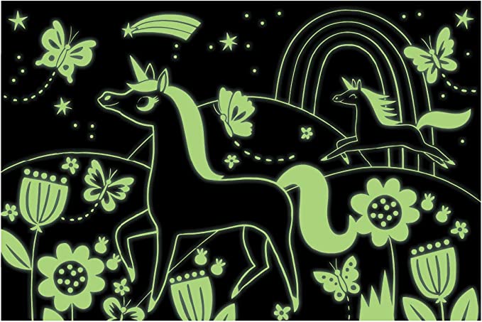 Unicorns Glow-In-The-Dark Puzzle, 100 Pieces