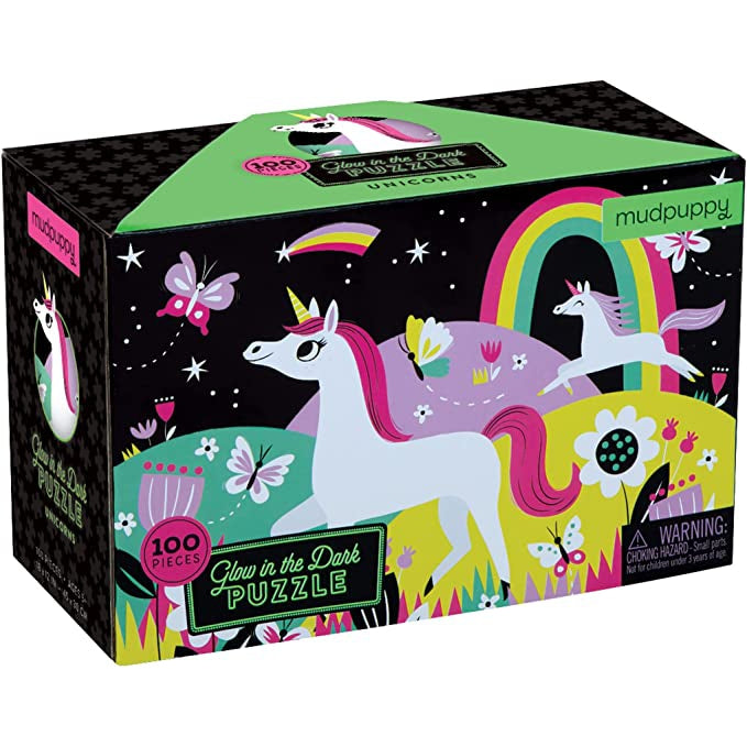 Unicorns Glow-In-The-Dark Puzzle, 100 Pieces