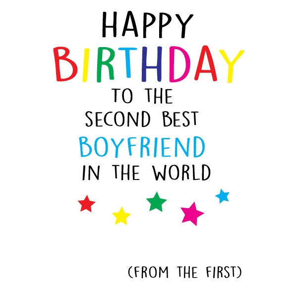 Second Best Boyfriend Birthday Card