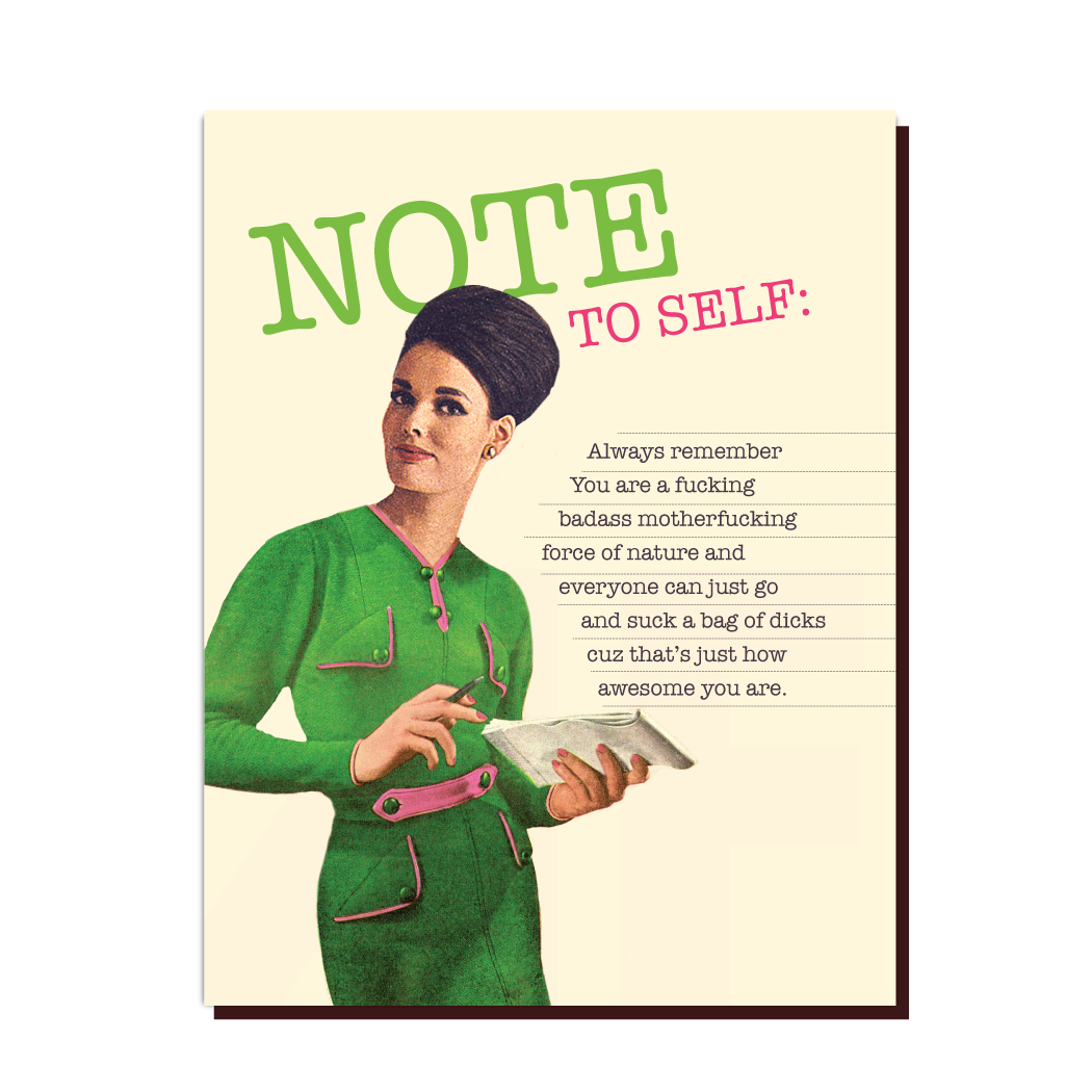 Note To Self Greeting Card