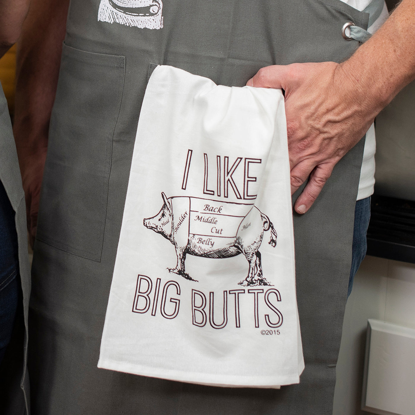 I Like Big Butts Flour Sack Kitchen Towel - White