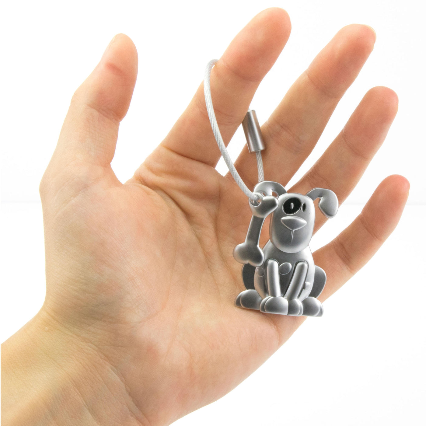 Troika Pete the Dog, Charm Key Chain with Nail Friendly Loop