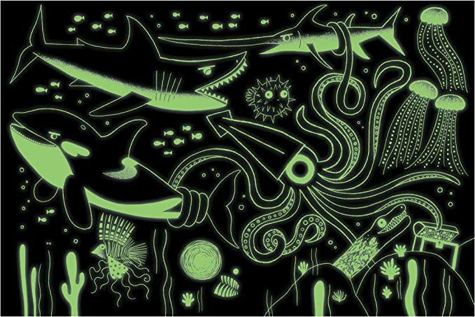 Ocean Predators 100 Piece Glow in The Dark Puzzle