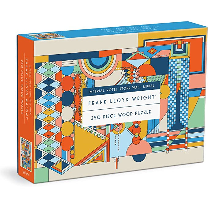 Frank Lloyd Wright Imperial Hotel Stone Wall Mural 250 Piece Wood Puzzle - Just Fabulous Palm Springs