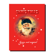 Santa Jesus Not Again Holiday Card