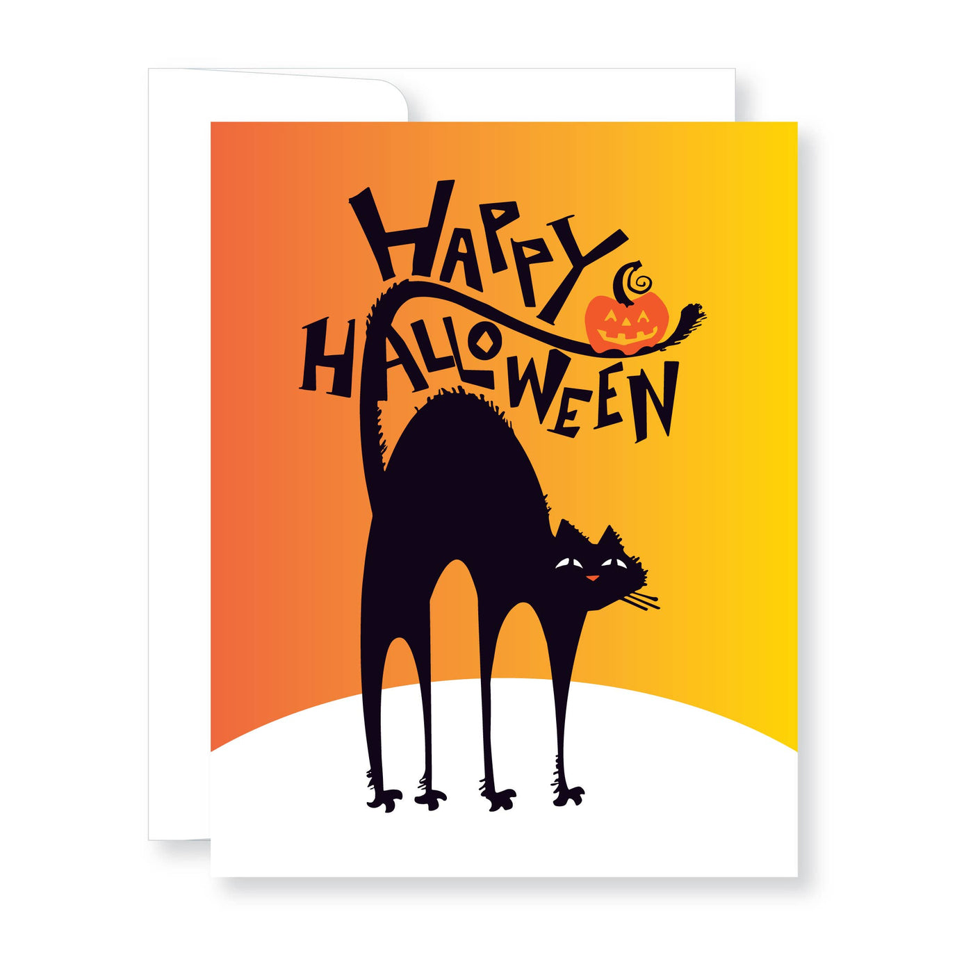 Black Cat Halloween Holiday Card