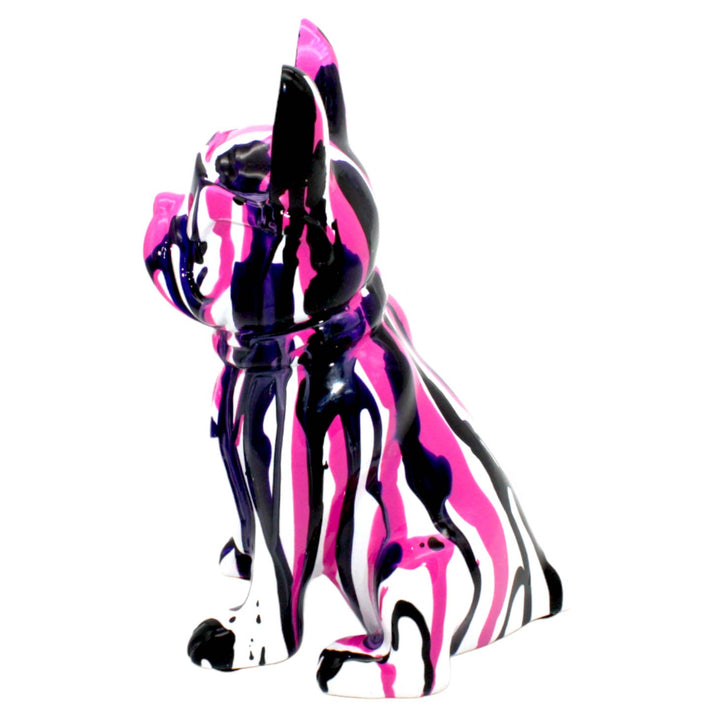Pink Graffiti French Bulldog With Glasses - 8" Tall