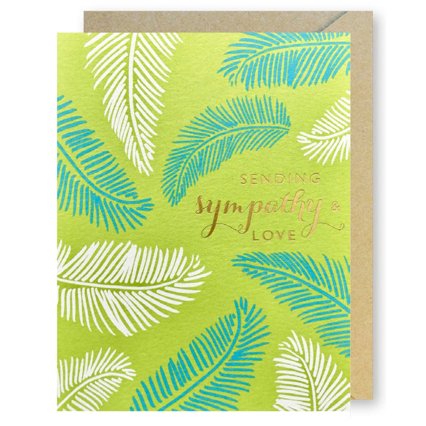 Sympathy and Love Palm Fronds greeting card