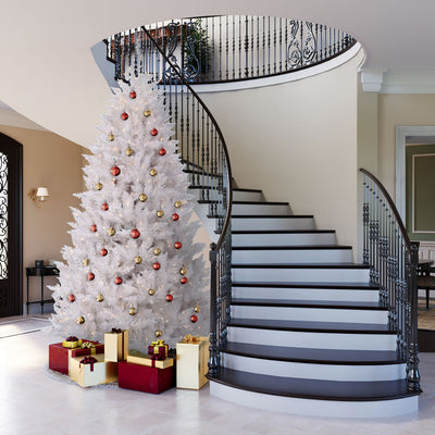 Sparkle White Full Spruce Tree - 4.5' x 36" Pre-Lit with 250 Warm White Italian LED Lights