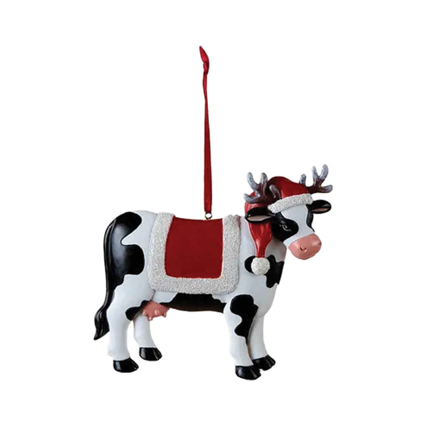 Christmas Cow Ornament - Antlers