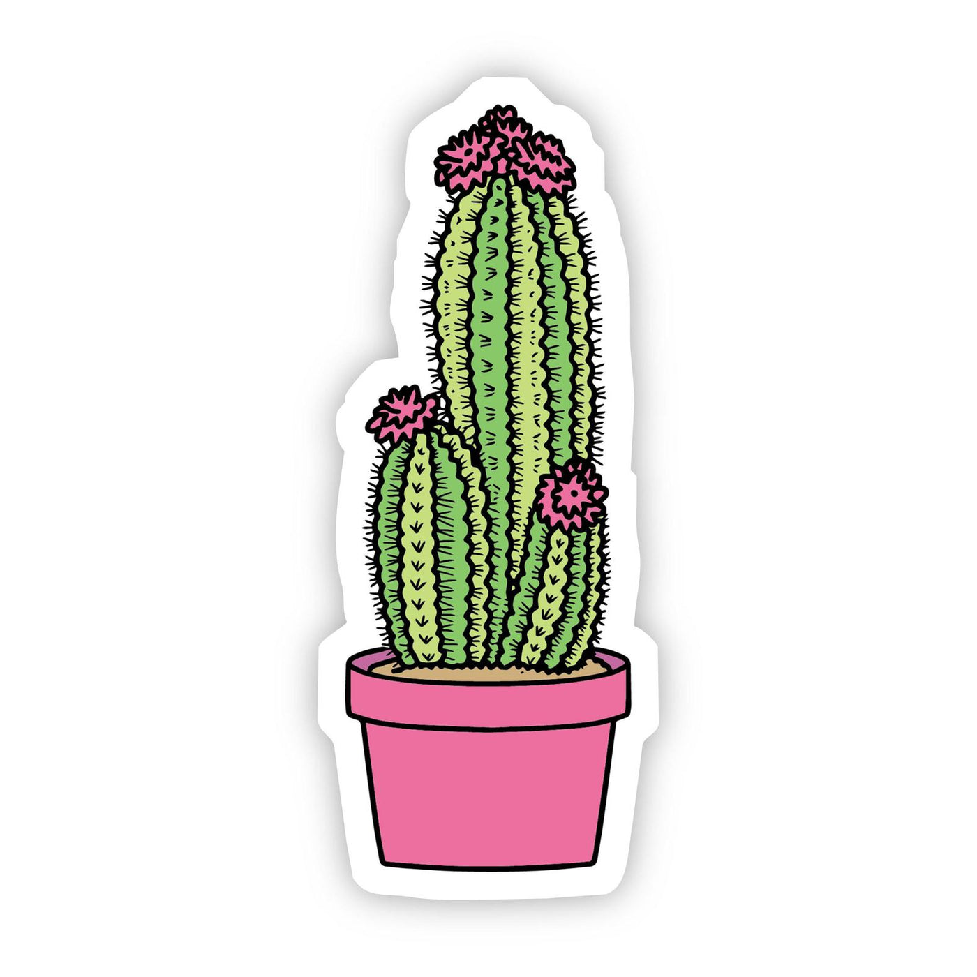 Pink Flora Cactus Aesthetic Sticker