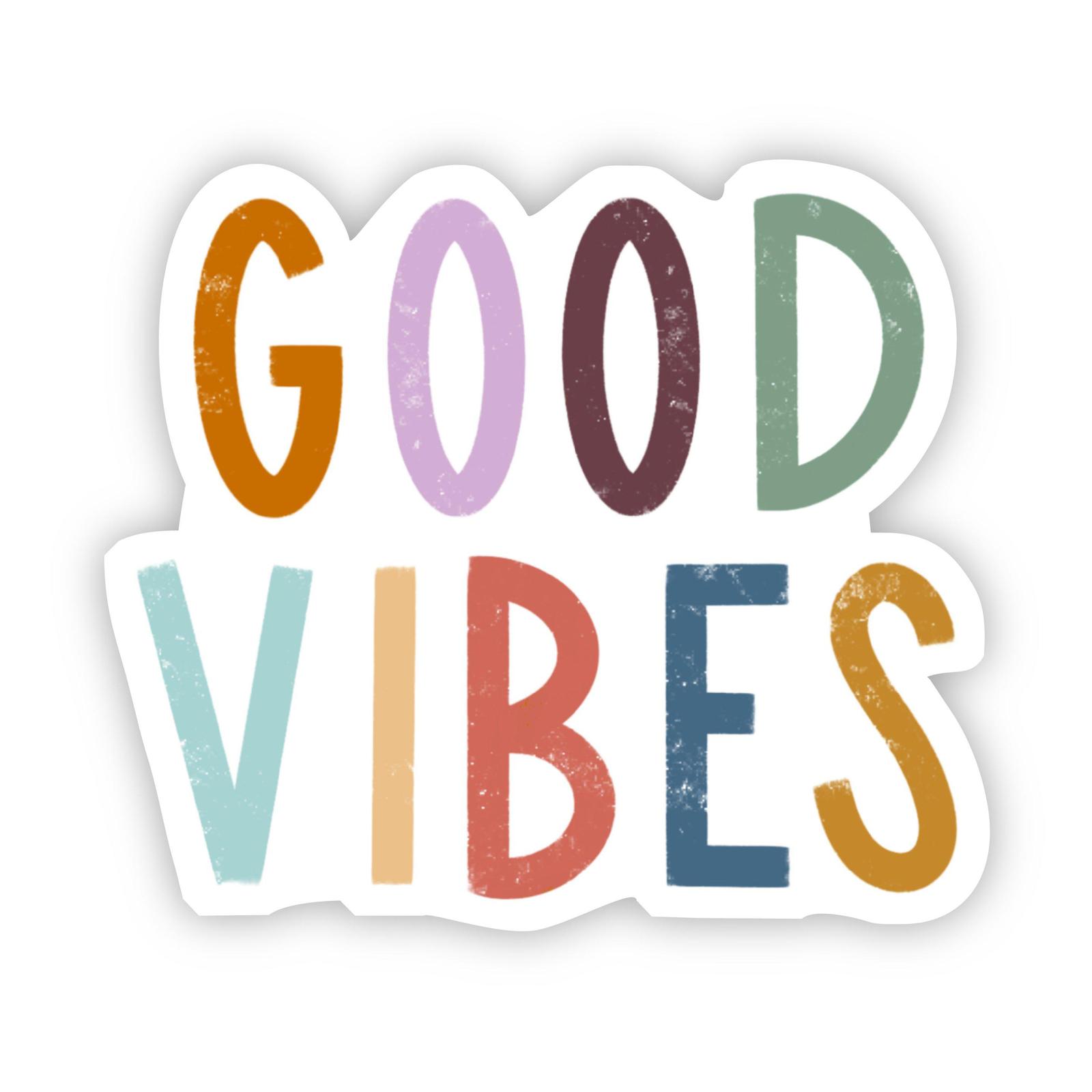 Good Vibes Multicolor Lettering Sticker - Just Fabulous Palm Springs
