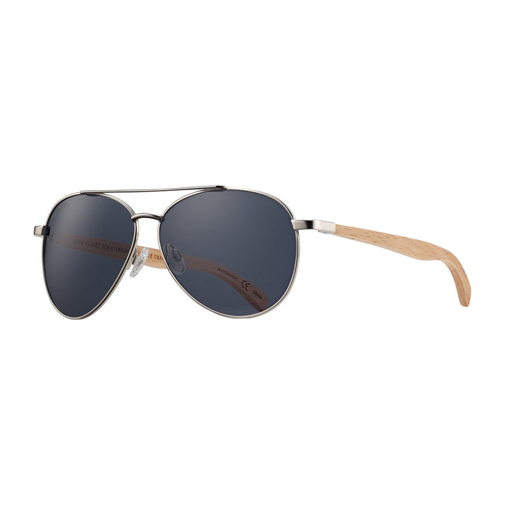 Amador Matte Black & Beachwood With Smoke Polarized Sunglasses