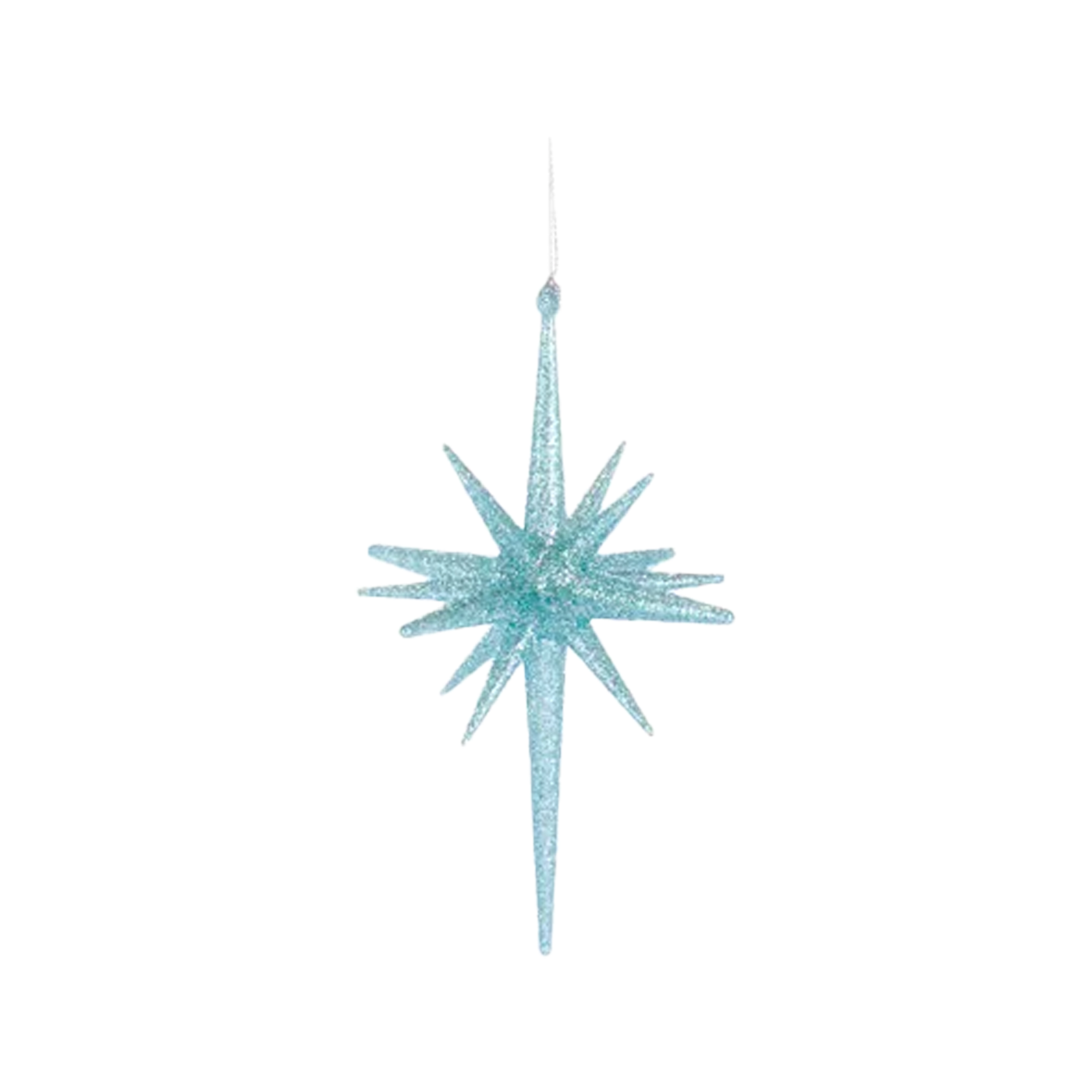 Mid-Century Glitter Starburst Ornament - Blue