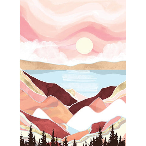 Autumn Lake Sunrise Birthday Card