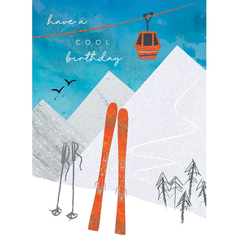 Skis Birthday Card